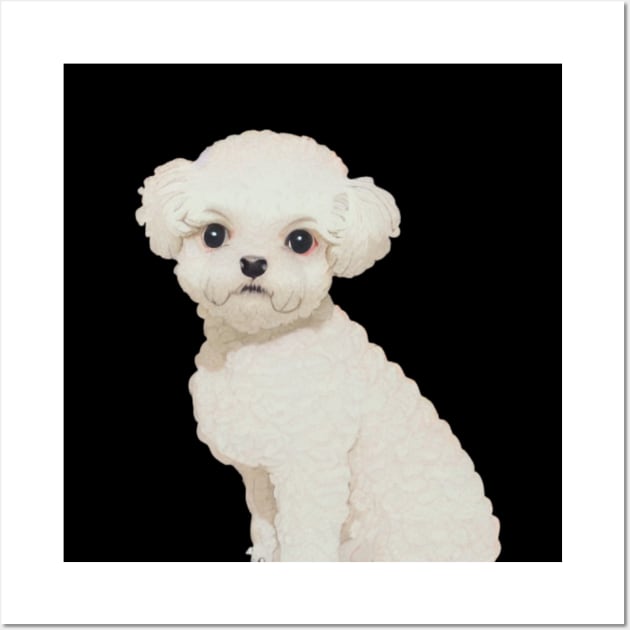 Maltipoo Puppy Fluffy Dog Maltese Poodle Bichon Frise Lover Wall Art by Mochabonk